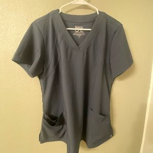 barco one scrub top charcoal grey L